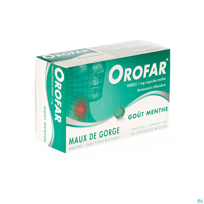 Orofar menthe-munt forte 36 perles