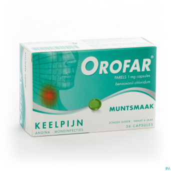 Orofar menthe-munt forte 36 perles