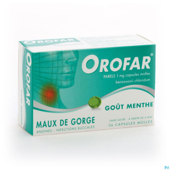 Orofar menthe-munt forte 36 perles