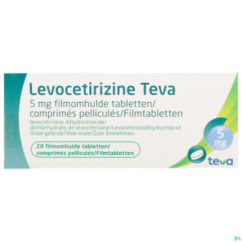 Levocetirizine teva 5mg comp pell  20 x 5mg