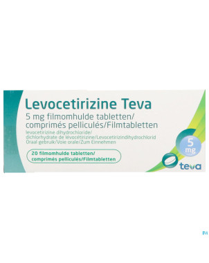 Levocetirizine teva 5mg comp pell  20 x 5mg
