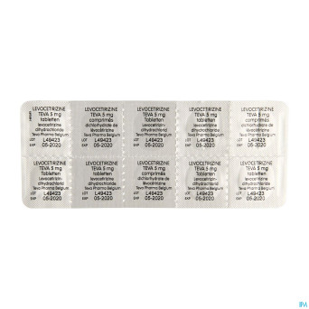 Levocetirizine teva 5mg comp pell  20 x 5mg