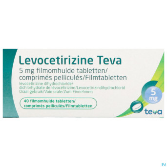 Levocetirizine teva 5mg comp pell  40 x 5mg