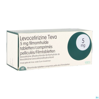 Levocetirizine teva 5mg comp pell  60 x 5mg
