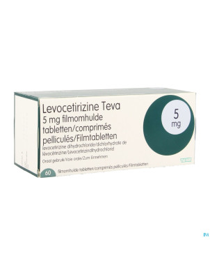 Levocetirizine teva 5mg comp pell  60 x 5mg