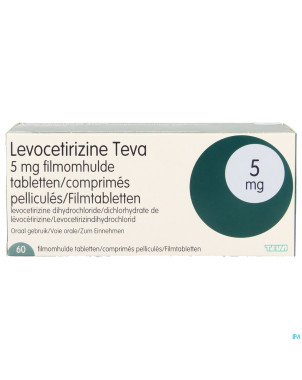 Levocetirizine teva 5mg comp pell  60 x 5mg