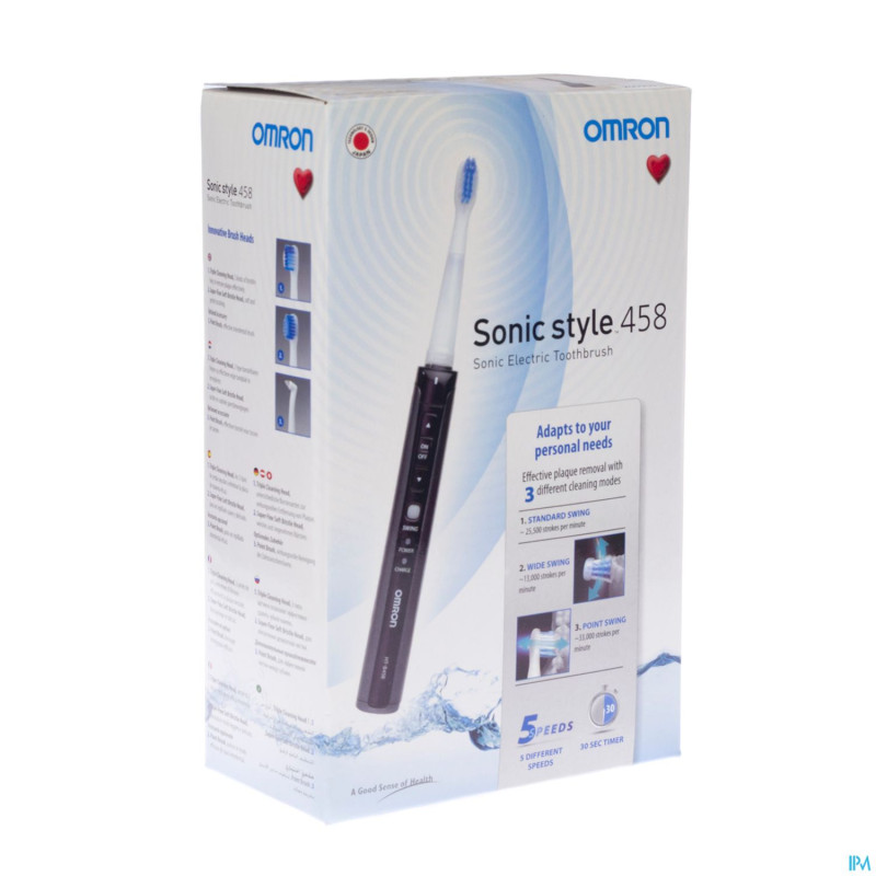 Omron sonic style 458 noir brosse elect.recharg.