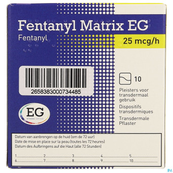 Fentanyl matrix eg 25,0ug empl transderm 10