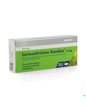 Levocetirizine sandoz 5 mg comp enrob. 20 x 5 mg