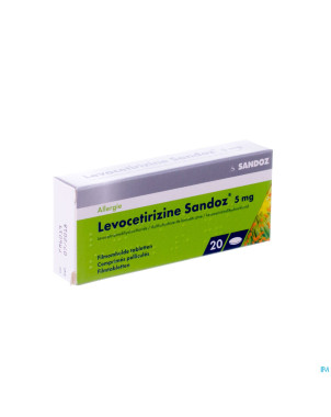 Levocetirizine sandoz 5 mg comp enrob. 20 x 5 mg