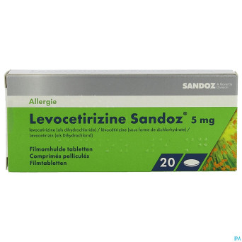 Levocetirizine sandoz 5 mg comp enrob. 20 x 5 mg