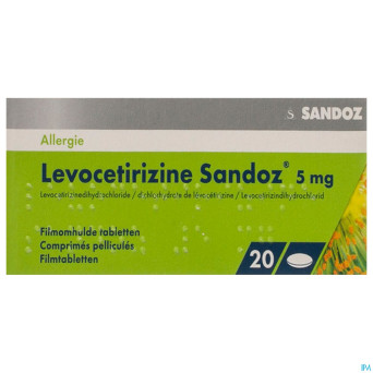 Levocetirizine sandoz 5 mg comp enrob. 20 x 5 mg