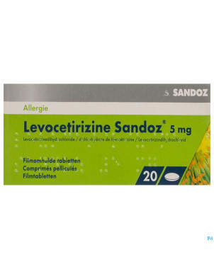 Levocetirizine sandoz 5 mg comp enrob. 20 x 5 mg