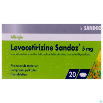 Levocetirizine sandoz 5 mg comp enrob. 20 x 5 mg