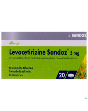 Levocetirizine sandoz 5 mg comp enrob. 20 x 5 mg