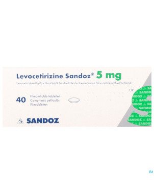 Levocetirizine sandoz 5 mg comp enrob. 40 x 5 mg