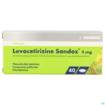 Levocetirizine sandoz 5 mg comp enrob. 40 x 5 mg