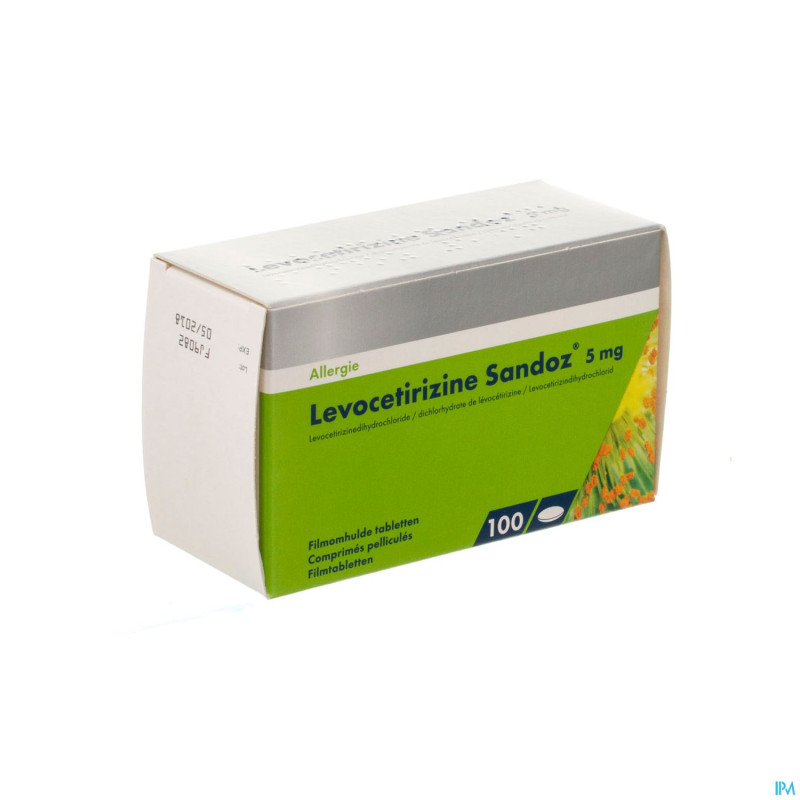 Levocetirizine sandoz 5 mg comp enrob.100 x 5 mg