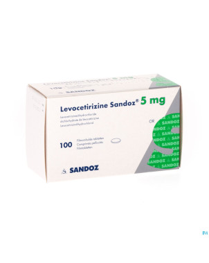 Levocetirizine sandoz 5 mg comp enrob.100 x 5 mg