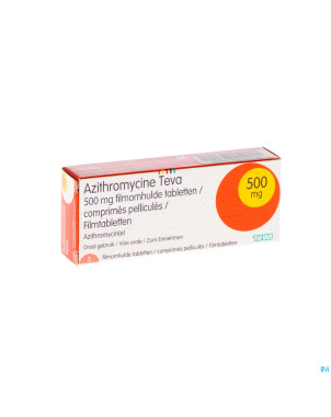 Azithromycine 500 mg teva comp pell 3x500 mg