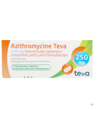 Azithromycine 250 mg teva comp pell 6x250 mg