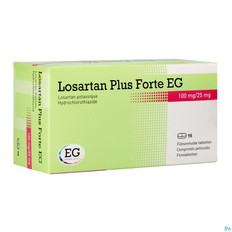 Losartan plus forte eg 100 mg/25,0 mg comp pell 98