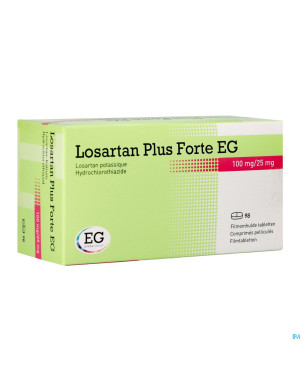 Losartan plus forte eg 100 mg/25,0 mg comp pell 98