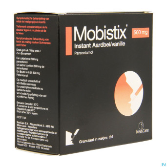 Mobistix instant fraise vanille 500mg gran sach 24