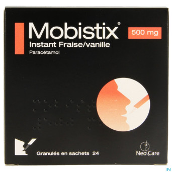 Mobistix instant fraise vanille 500mg gran sach 24