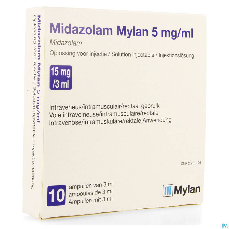 Midazolam viatris 5mg/ml sol inj amp 10x3ml