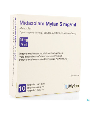Midazolam viatris 5mg/ml sol inj amp 10x3ml