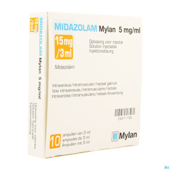 Midazolam viatris 5mg/ml sol inj amp 10x3ml