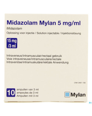 Midazolam viatris 5mg/ml sol inj amp 10x3ml