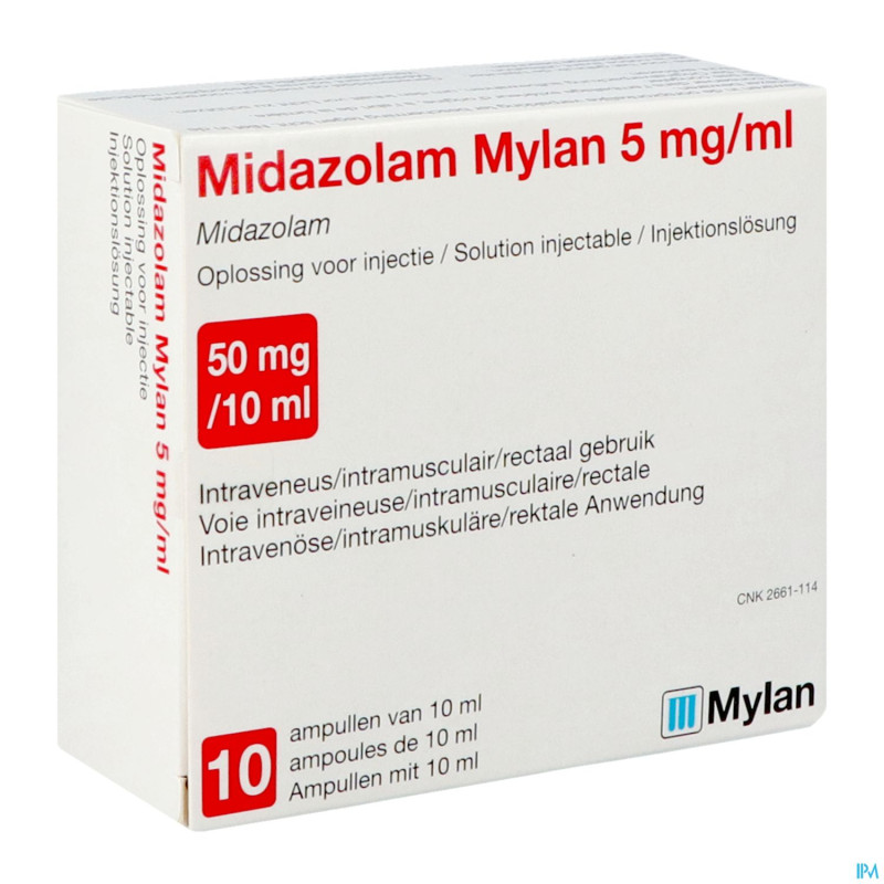 Midazolam viatris 5mg/ml sol inj amp 10x10ml