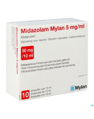 Midazolam viatris 5mg/ml sol inj amp 10x10ml