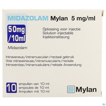 Midazolam viatris 5mg/ml sol inj amp 10x10ml