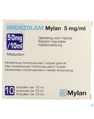 Midazolam viatris 5mg/ml sol inj amp 10x10ml