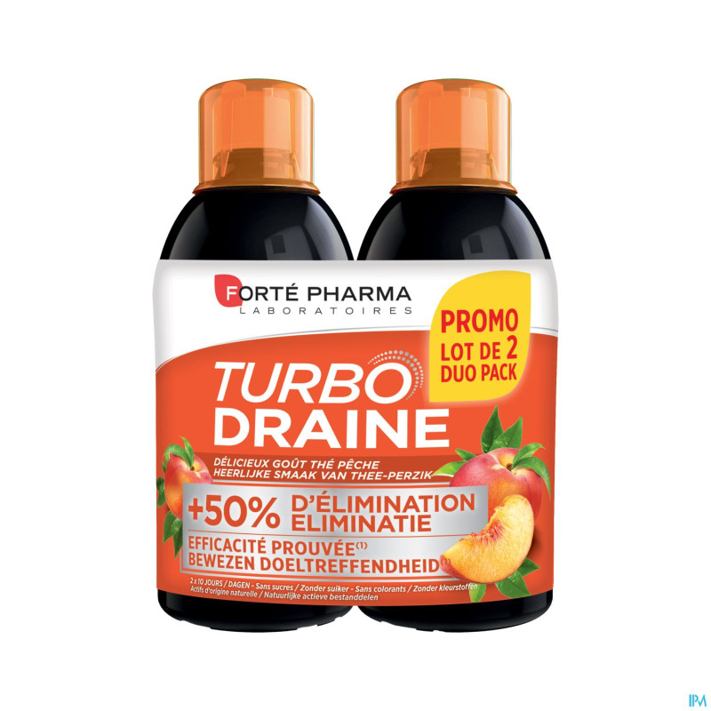 Turbodraine the vert peche duo 2x500ml