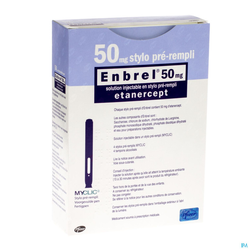 Enbrel 50mg sol inj stylo prerempli myclic  4 x1ml