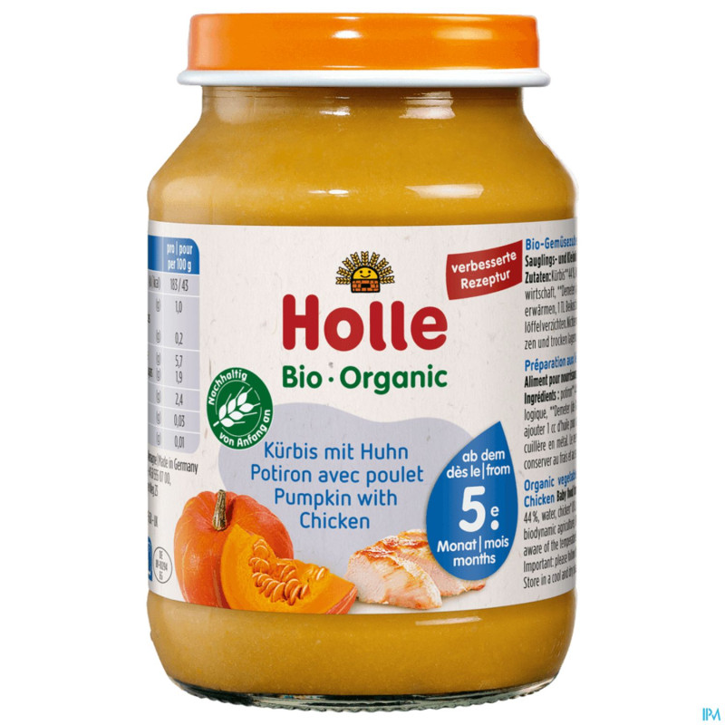 Holle citrouille-poulet bio    190g bh320