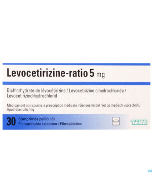 Levocetirizine ratio 5mg comp pell  30 x 5mg