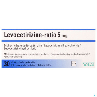 Levocetirizine ratio 5mg comp pell  30 x 5mg
