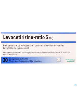 Levocetirizine ratio 5mg comp pell  30 x 5mg