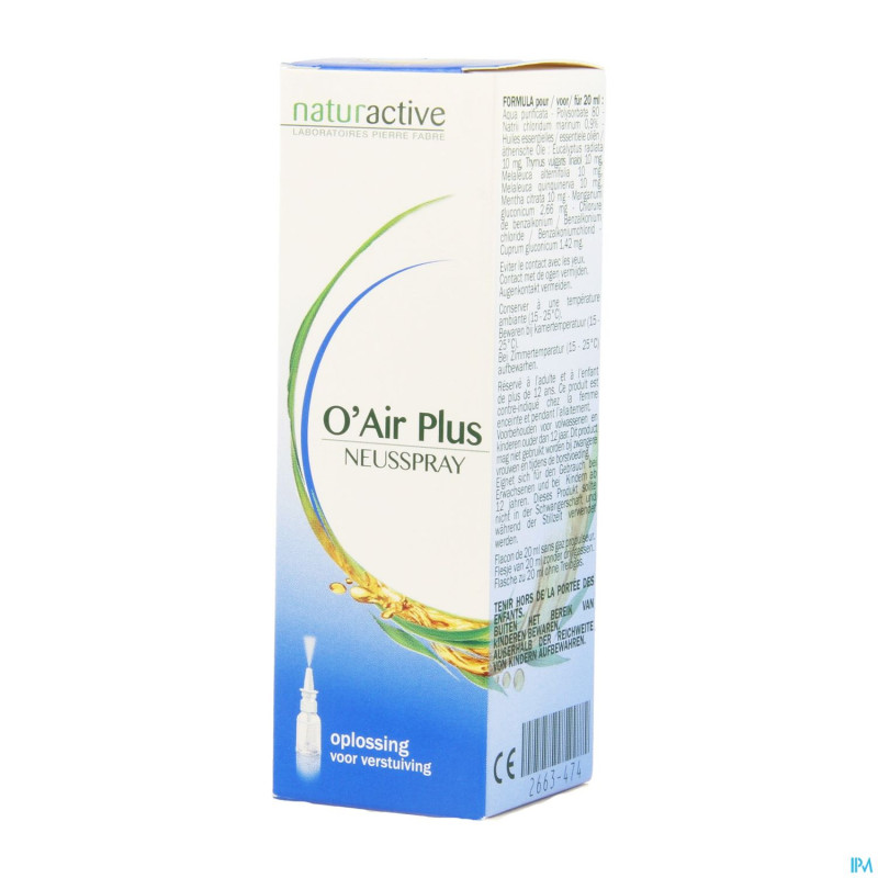 O'air plus naturactive spray nasal 20ml