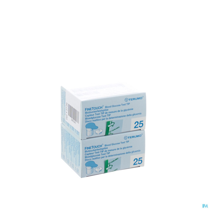 Terumo finetouch capteur test tip  2x25 2msgc25c02