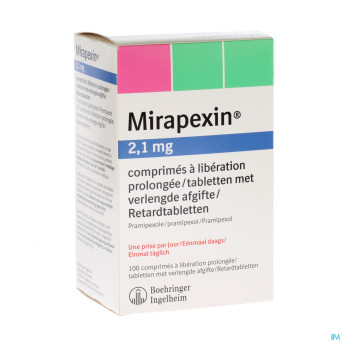 Mirapexin pr 2,1 mg comp liberation prolongee 100