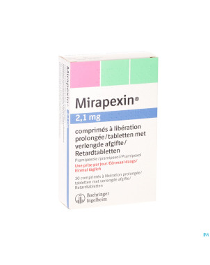 Mirapexin 2,1 mg comp liberation prolongee  30