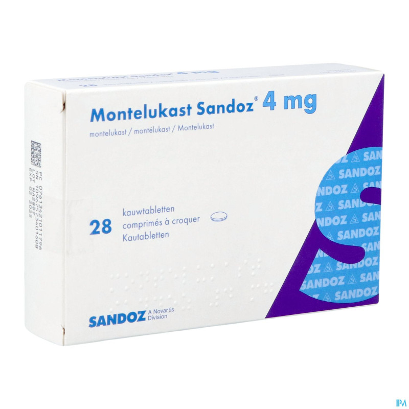 Montelukast sandoz comp a croquer 28 x 4 mg