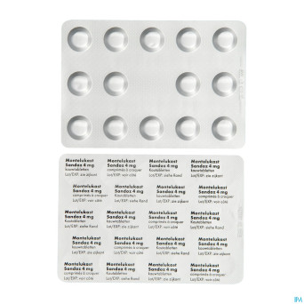 Montelukast sandoz comp a croquer 28 x 4 mg
