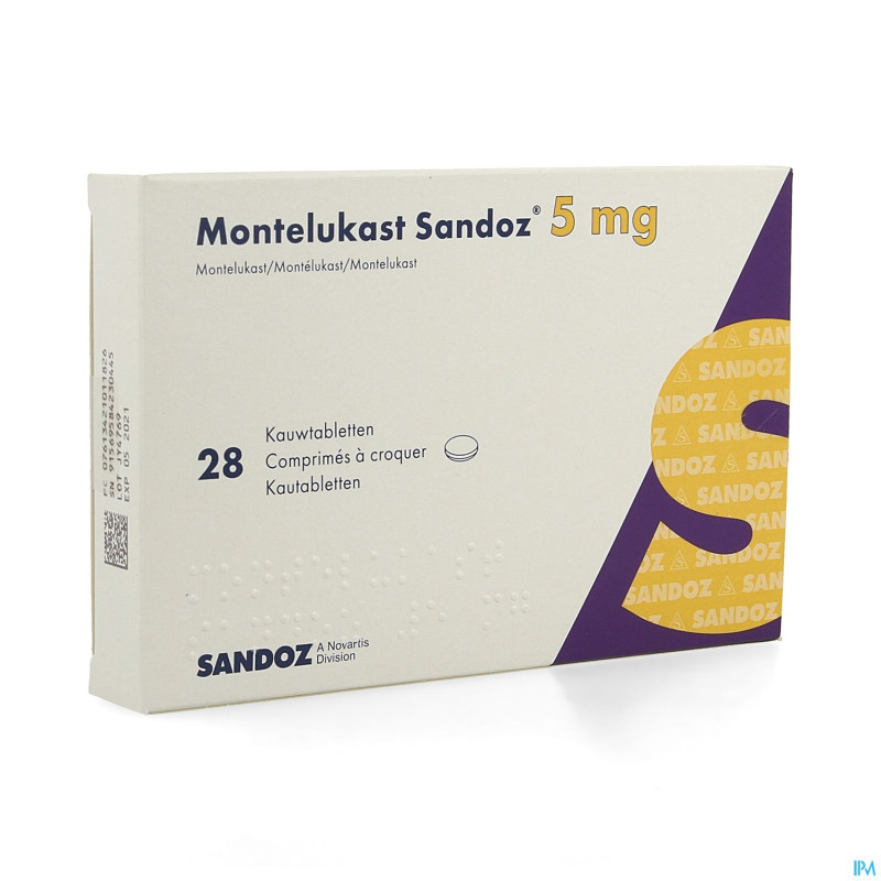 Montelukast sandoz comp a croquer 28 x 5 mg